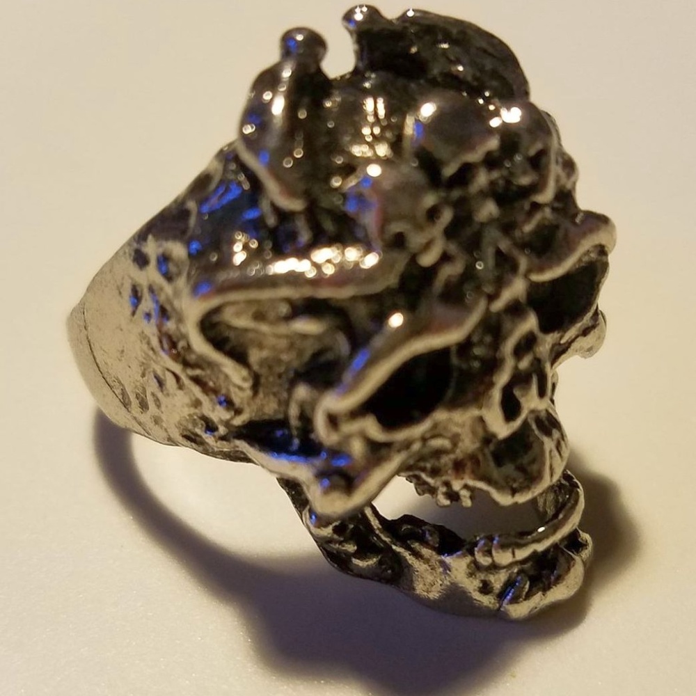 Men's Stainless Steel Silver Skull Goth Punk Ring